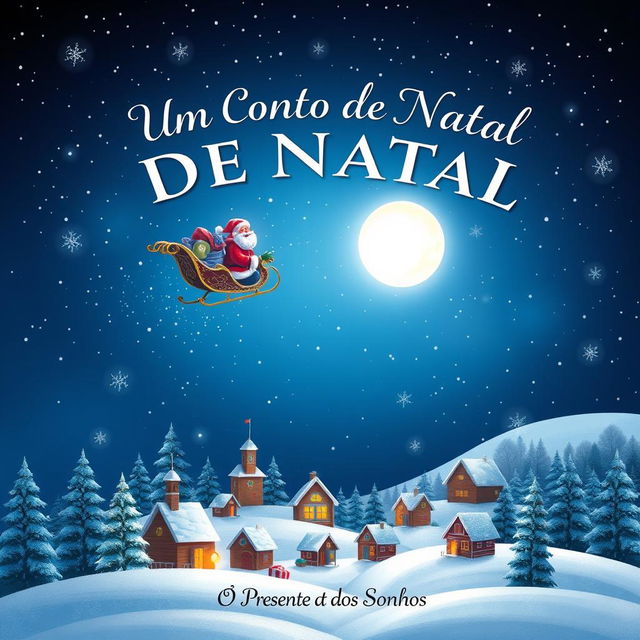 A beautiful book cover for 'Um Conto de Natal - O Presente dos Sonhos'