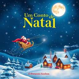 A beautiful book cover for 'Um Conto de Natal - O Presente dos Sonhos'