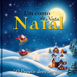 A beautiful book cover for 'Um Conto de Natal - O Presente dos Sonhos'