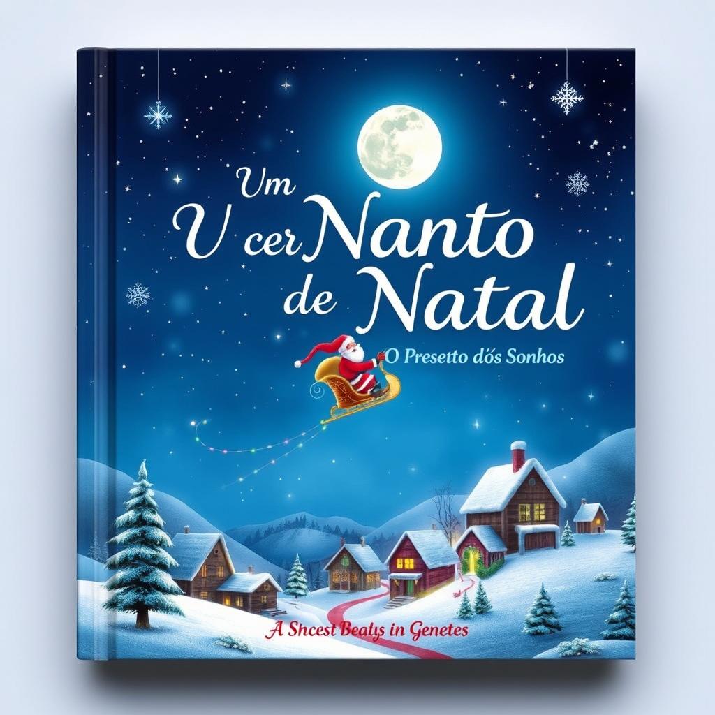 A beautiful book cover for 'Um Conto de Natal - O Presente dos Sonhos'