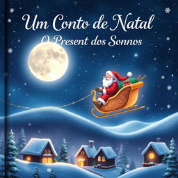 A heartwarming book cover for 'Um Conto de Natal - O Presente dos Sonhos'