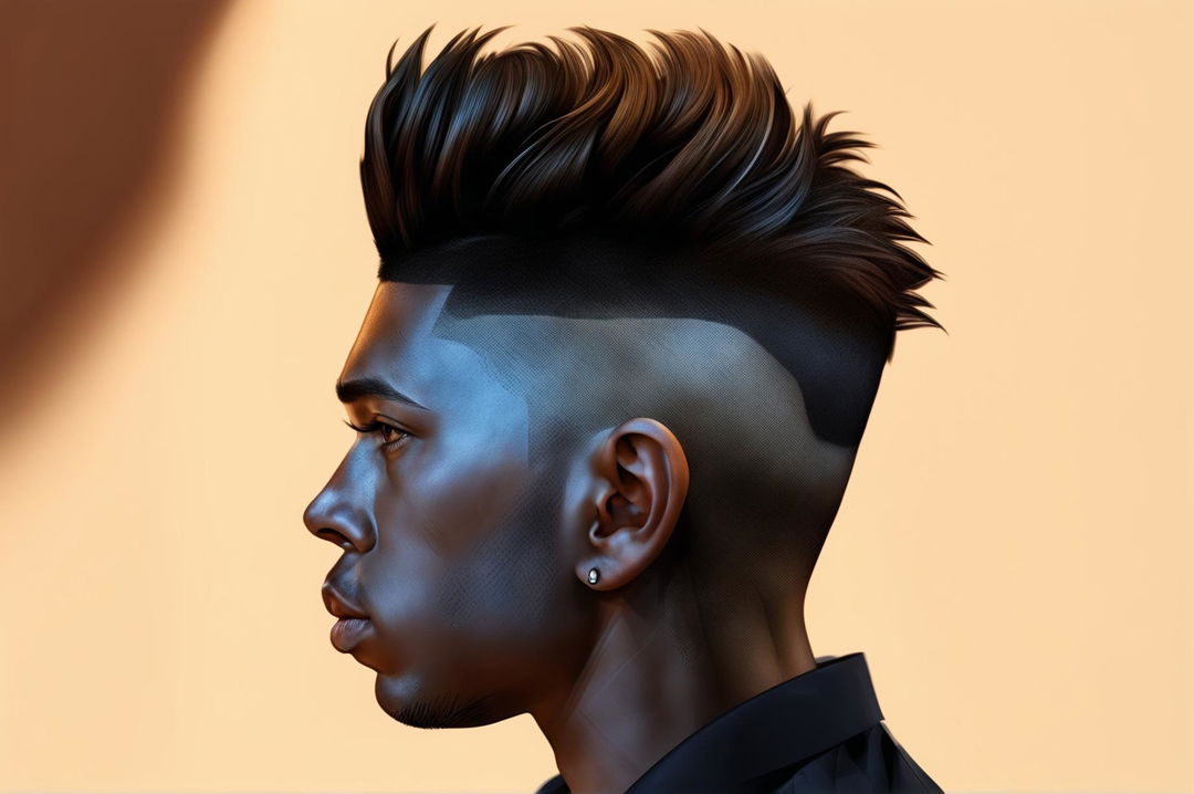 A high-resolution digital art image of a man with a burst fade haircut