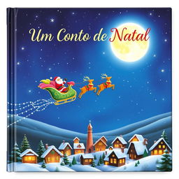 A delightful book cover for 'Um Conto de Natal - O Presente dos Sonhos'