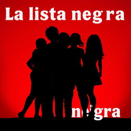 A captivating visual for 'La lista negra', featuring the shadows of 3 or 4 individuals gathered closely together