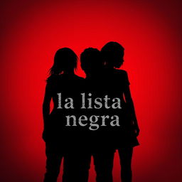 A captivating visual for 'La lista negra', featuring the shadows of 3 or 4 individuals gathered closely together