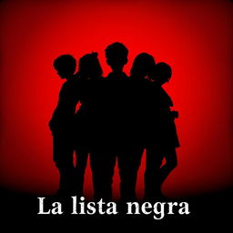 A captivating visual for 'La lista negra', featuring the shadows of 3 or 4 individuals gathered closely together