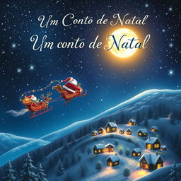 An enchanting HD quality book cover for 'Um Conto de Natal - O Presente dos Sonhos'