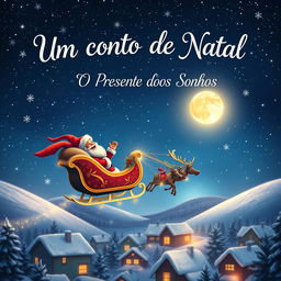 An HD quality book cover for 'Um Conto de Natal - O Presente dos Sonhos'