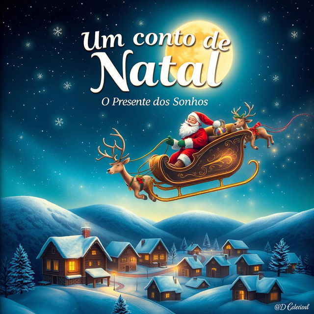 An HD quality book cover for 'Um Conto de Natal - O Presente dos Sonhos'