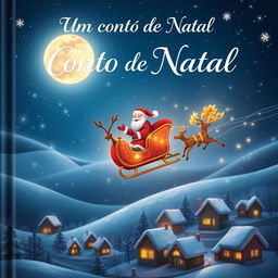An enchanting HD quality book cover for 'Um Conto de Natal - O Presente dos Sonhos'