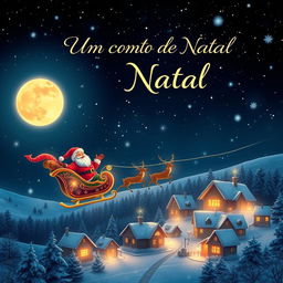 An enchanting HD quality book cover for 'Um Conto de Natal - O Presente dos Sonhos'