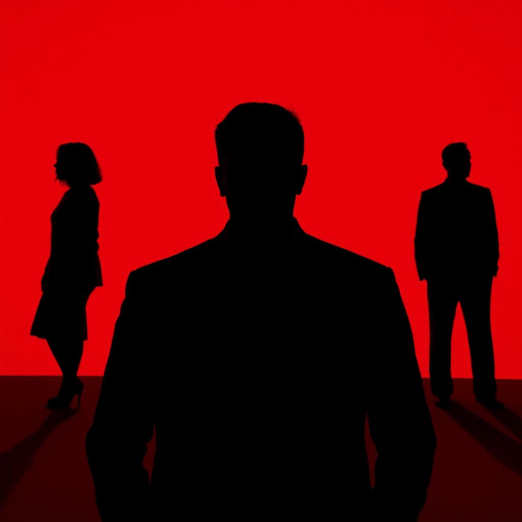 A striking visual featuring the shadow of a man prominently positioned in the foreground, creating a strong sense of presence