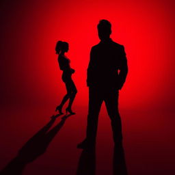 A striking visual featuring the shadow of a man prominently positioned in the foreground, creating a strong sense of presence