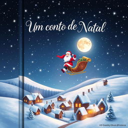 A captivating HD quality book cover for 'Um Conto de Natal - O Presente dos Sonhos'