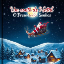 A captivating HD quality book cover for 'Um Conto de Natal - O Presente dos Sonhos'