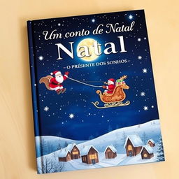 A stunning HD quality book cover for 'Um Conto de Natal - O Presente dos Sonhos'