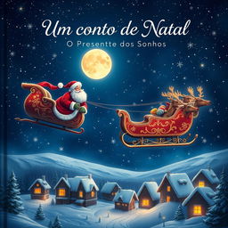 A stunning HD quality book cover for 'Um Conto de Natal - O Presente dos Sonhos'