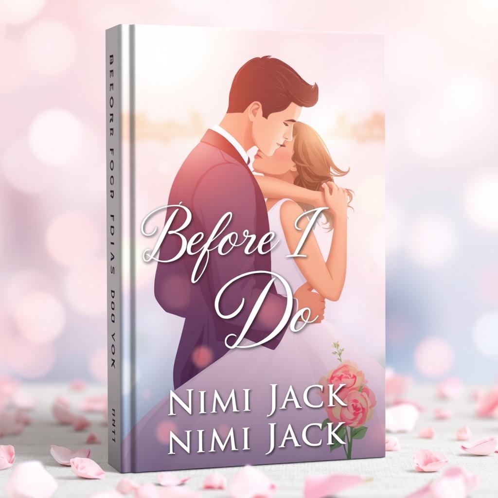 A romantic book cover design featuring a dreamy, soft-focus background with pastel colors such as pinks and blues, symbolizing love and tenderness