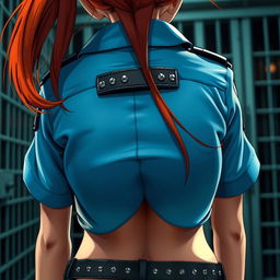 A close-up from behind showcasing a round booty with the top of the butt crack subtly visible