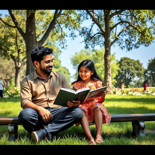 A scenic park setting with the sun shining and soft green grass