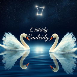 A mesmerizing scene featuring two swans that appear to be two separate entities, yet they are intricately connected, almost as if one is reflecting the other's essence