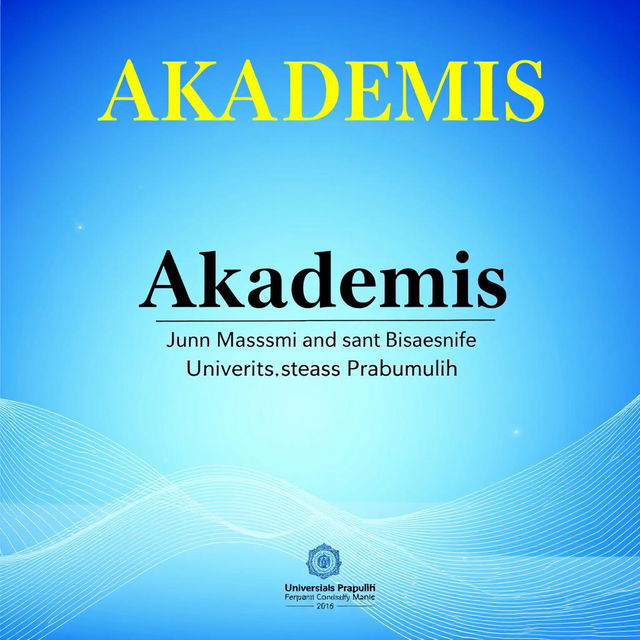 A book cover design featuring the title "Akademis: Jurnal Mahasiswa Ekonomi dan Bisnis Universitas Prabumulih" in bold, modern typography