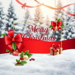 A beautifully designed Christmas gift card template featuring festive elements