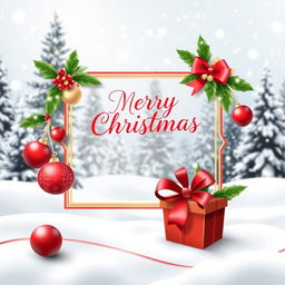 A beautifully designed Christmas gift card template featuring festive elements