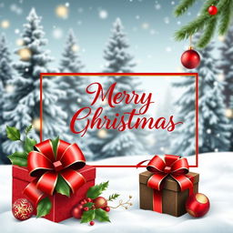 A beautifully designed Christmas gift card template featuring festive elements