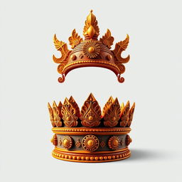 A striking design of a Hindu warrior crown, featuring intricate detailing and a single vibrant color that symbolizes power and royalty