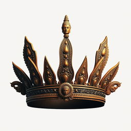 A striking design of a Hindu warrior crown, featuring intricate detailing and a single vibrant color that symbolizes power and royalty
