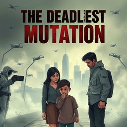 In a dystopian future, a couple and their 6-year-old child are surrounded by a foggy, contaminated environment signifying a deadly virus in the air