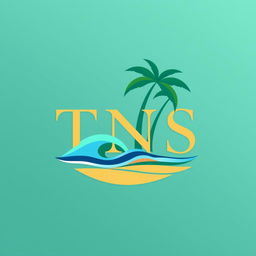 A luxurious and elegant logo design for a resort named 'TNS'