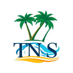 A luxurious and elegant logo design for a resort named 'TNS'