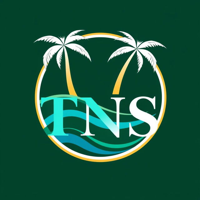 A luxurious and elegant logo design for a resort named 'TNS'