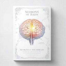 A high-quality digital art image showcasing a book titled 'Neurons of the Brain' on a pristine white background