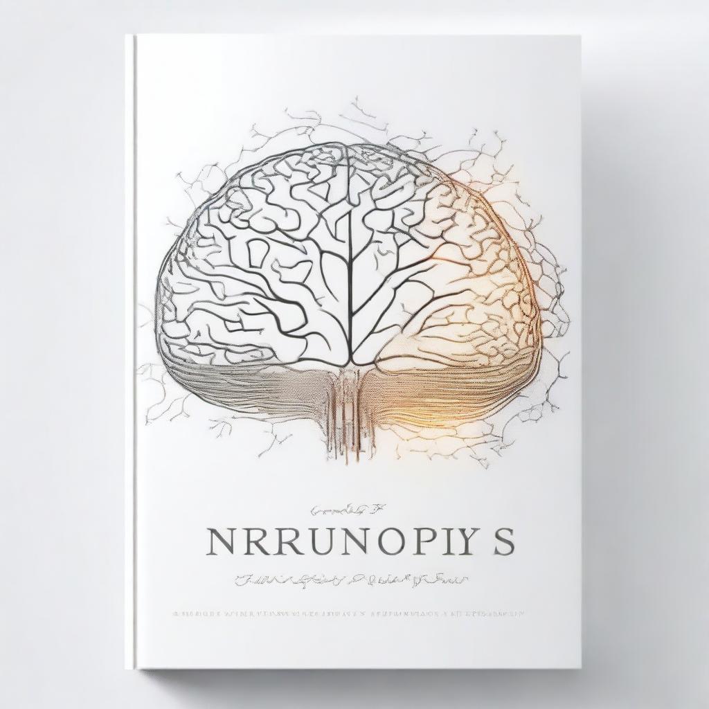 A high-quality digital art image showcasing a book titled 'Neurons of the Brain' on a pristine white background