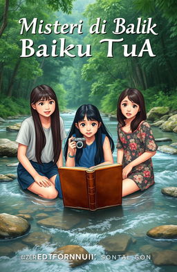 A mysterious book scene titled 'Misteri di Balik Buku Tua'