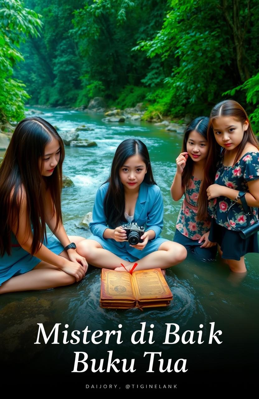 A mysterious book scene titled 'Misteri di Balik Buku Tua'