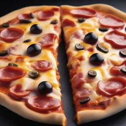 A high-quality, hyper-realistic photograph of a tantalizing barbeque pizza