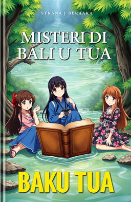 An anime-style book cover titled 'MISTERI DI BALIK BUKU TUA'