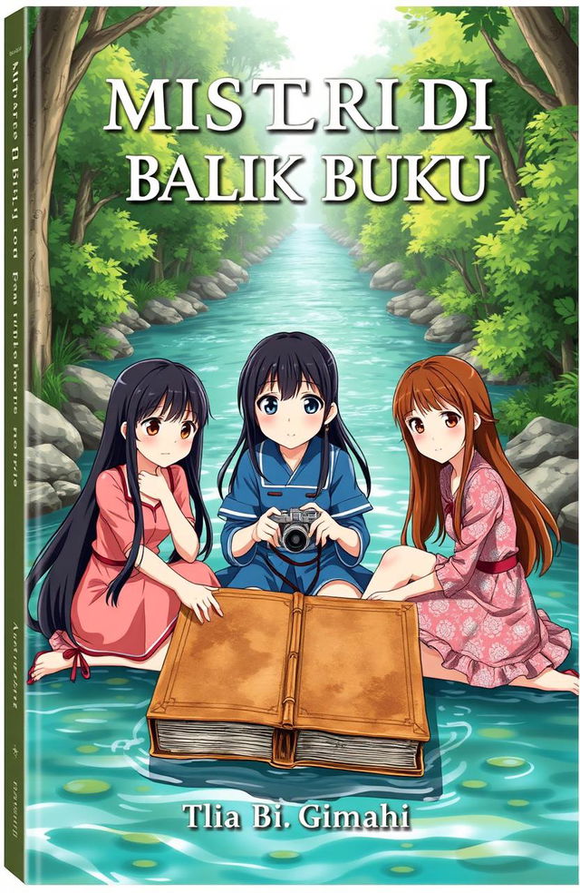 An anime-style book cover titled 'MISTERI DI BALIK BUKU TUA'