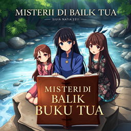 An anime-style book cover titled 'MISTERI DI BALIK BUKU TUA'