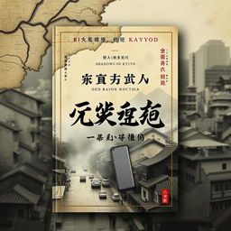 A visually striking book cover for the title 'Тени дождливого Киото' (Shadows of Rainy Kyoto), representing the fusion of past and present