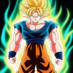 A high-quality digital art image featuring Goku from the Dragonball Z universe