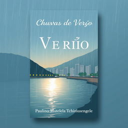 A minimalist book cover design featuring the title "Chuvas de Verão" prominently displayed at the top in elegant, classic white typography