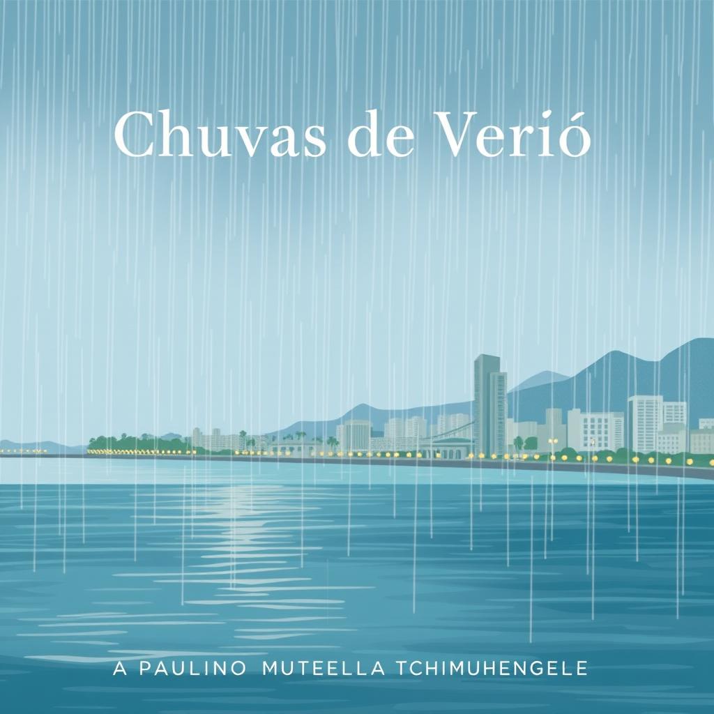 A minimalist book cover design featuring the title "Chuvas de Verão" prominently displayed at the top in elegant, classic white typography