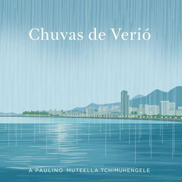 A minimalist book cover design featuring the title "Chuvas de Verão" prominently displayed at the top in elegant, classic white typography