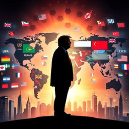 A dramatic and thought-provoking depiction of a global political landscape influenced by Donald Trump