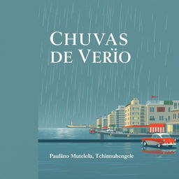 A minimalist book cover design featuring the title "Chuvas de Verão" prominently displayed at the top in elegant, classic white typography
